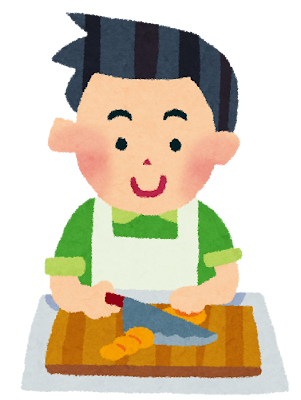 料理をするこども