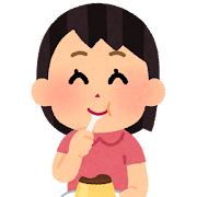 デザートを食べている女性